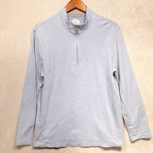 C&C California Mens LS 1/4 Zip Sweat Shirt Sz.L/Light Blue/Cotton Blend